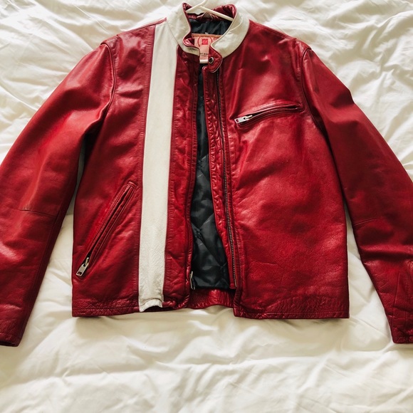 Gap 1969 (red) leather jacket - mens size small - Picture 2 of 3